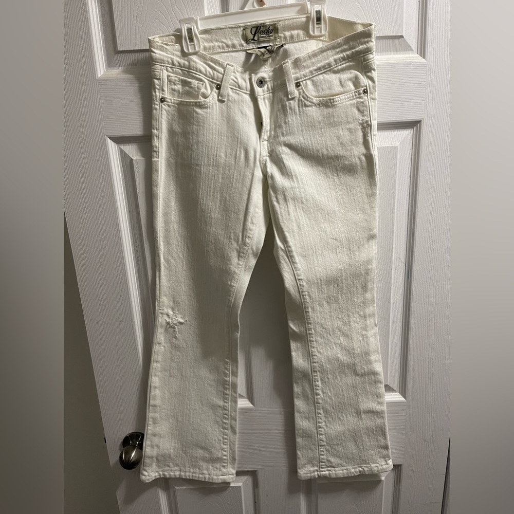 Lucky Brand White Denim Jeans Low Rise Bootcut